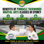 Taekwondo Martial Arts in Marrickville, Earlwood, Chester Hill, and Caddens in Penrith for kids teens and adults of all levels