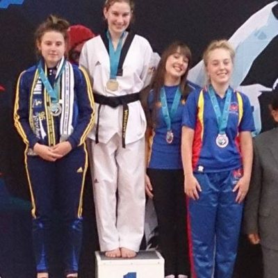 Laura Morison Taekwondo Champion Training in Marrickville Inner West Sydney. podium1